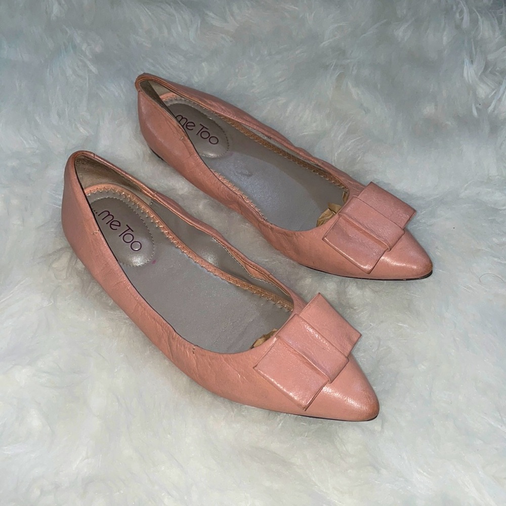 Me Too Bow Leather Flats